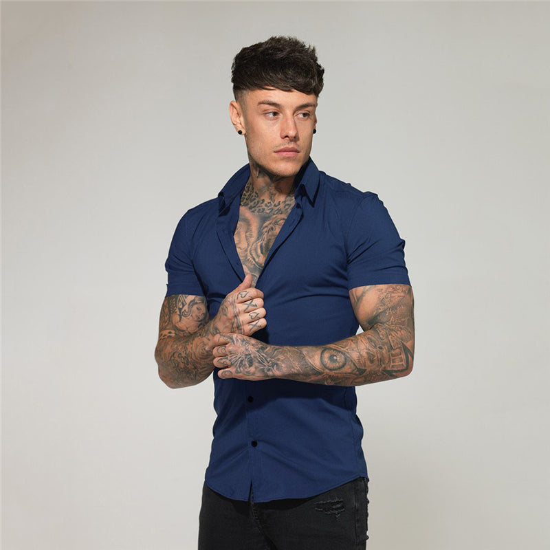 Slim Fit Button Solid Shirt