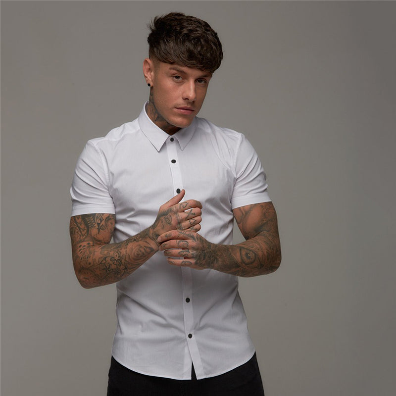 Slim Fit Button Solid Shirt