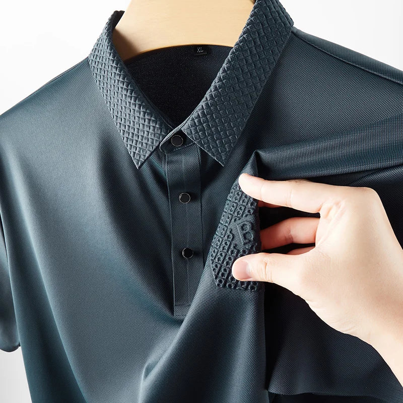 Summer Casual Solid Seamless Polo Shirt