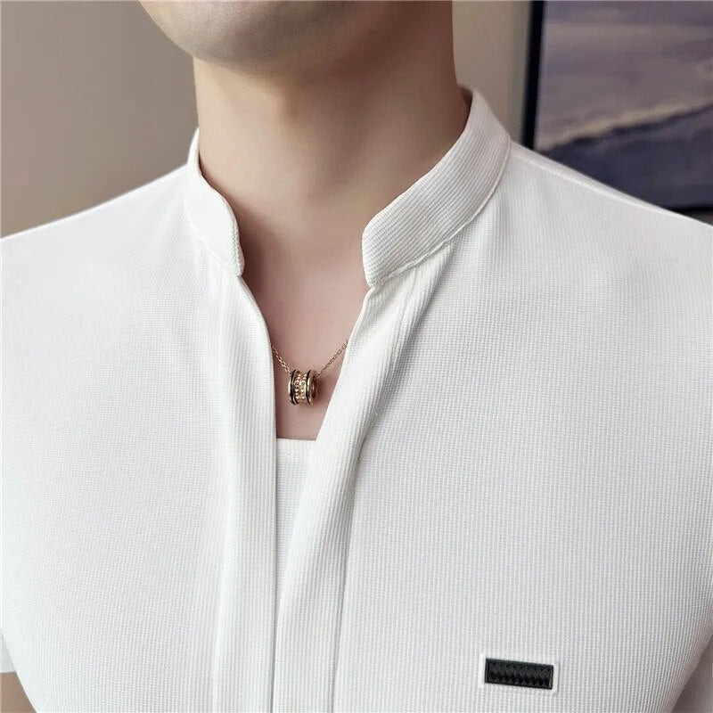 Casual Polyester Spandex Short Sleeve Shirt