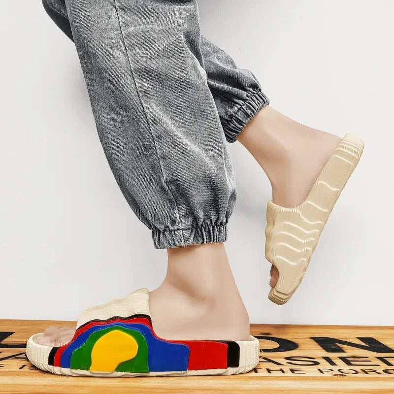Solid Multicolor Platform Indoor Slippers