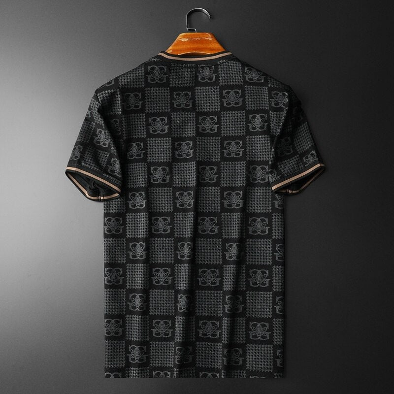 Plaid Animal Printed Men T-Shirt