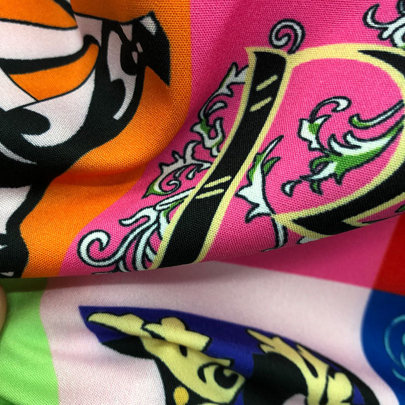 Retro Colorful Checkered Letter Print Shirt