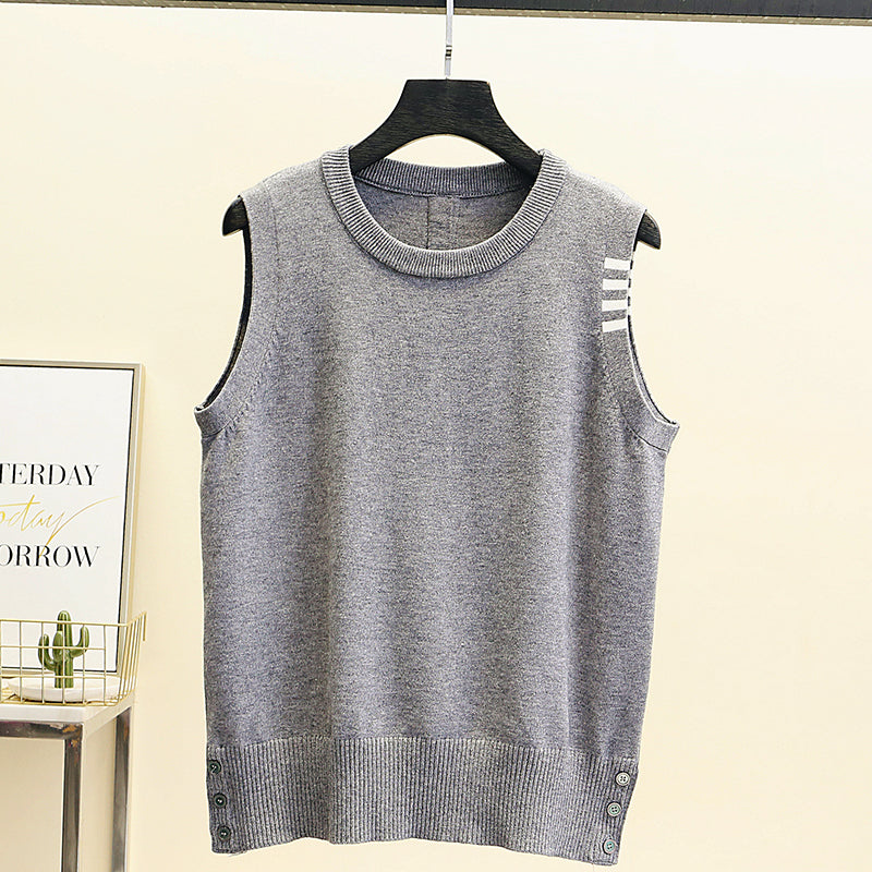 Harajuku Lil Button Stripe Pull Gilet