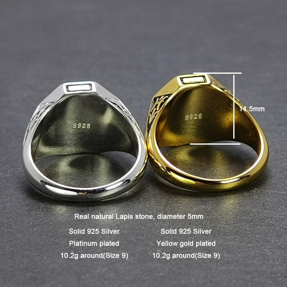 Anillos de vampiro con piedra de lapislázuli natural