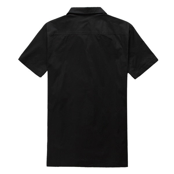 Camisa de hombre con combinación de paneles verticales de tres colores