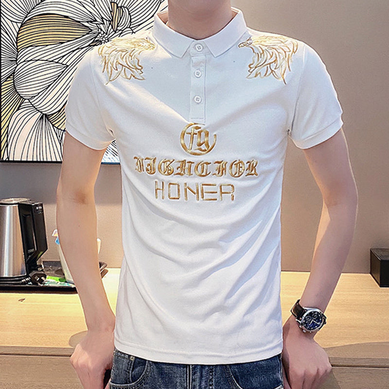 Quick Dry Printed Short Sleeve Polo Shirt