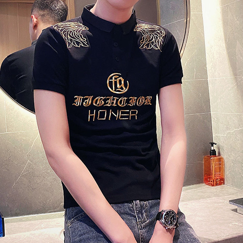 Quick Dry Printed Short Sleeve Polo Shirt