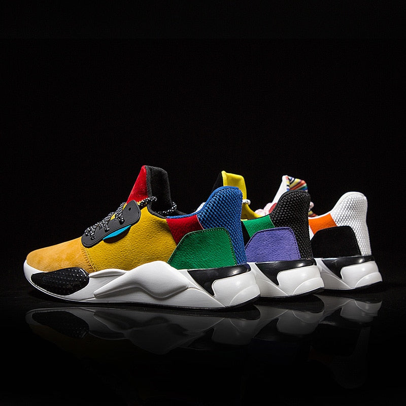 Baskets décontractées en cuir PU respirant pour hommes