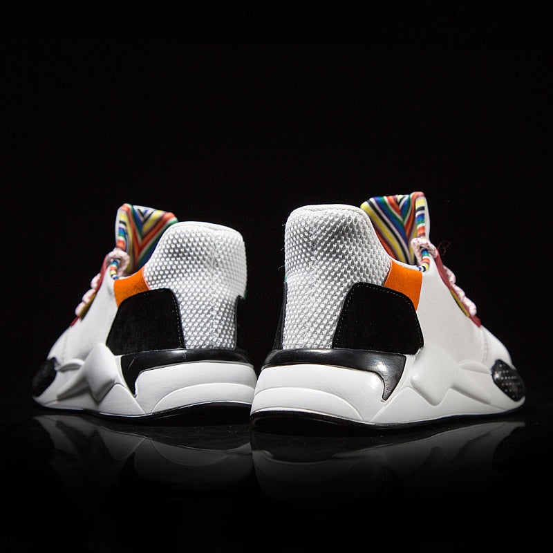 Baskets décontractées en cuir PU respirant pour hommes