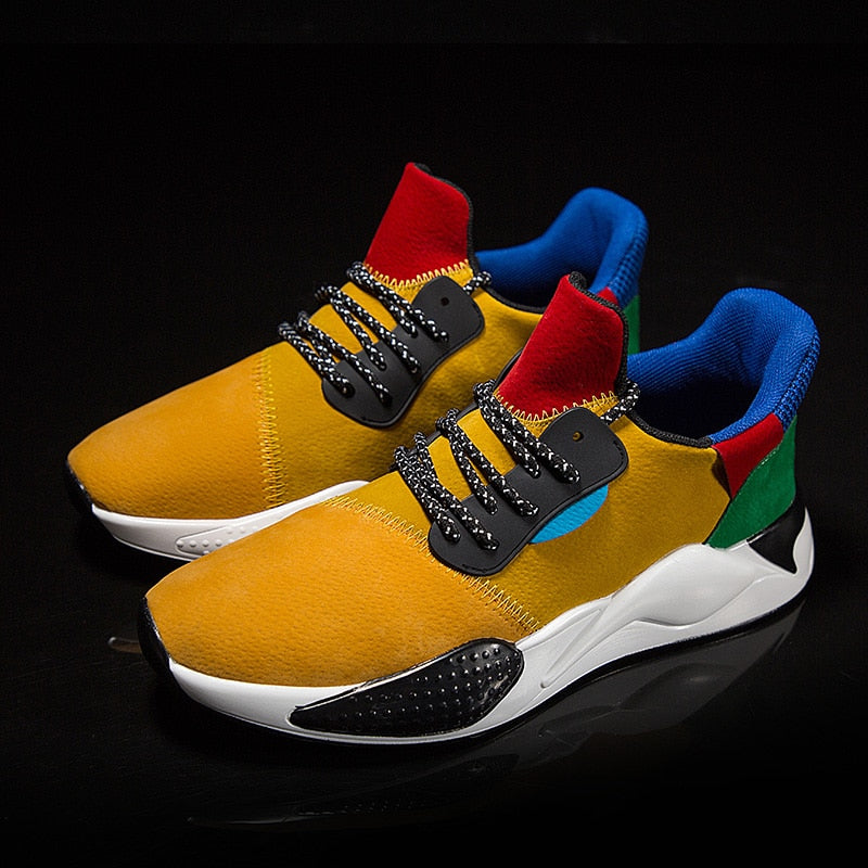 Baskets décontractées en cuir PU respirant pour hommes