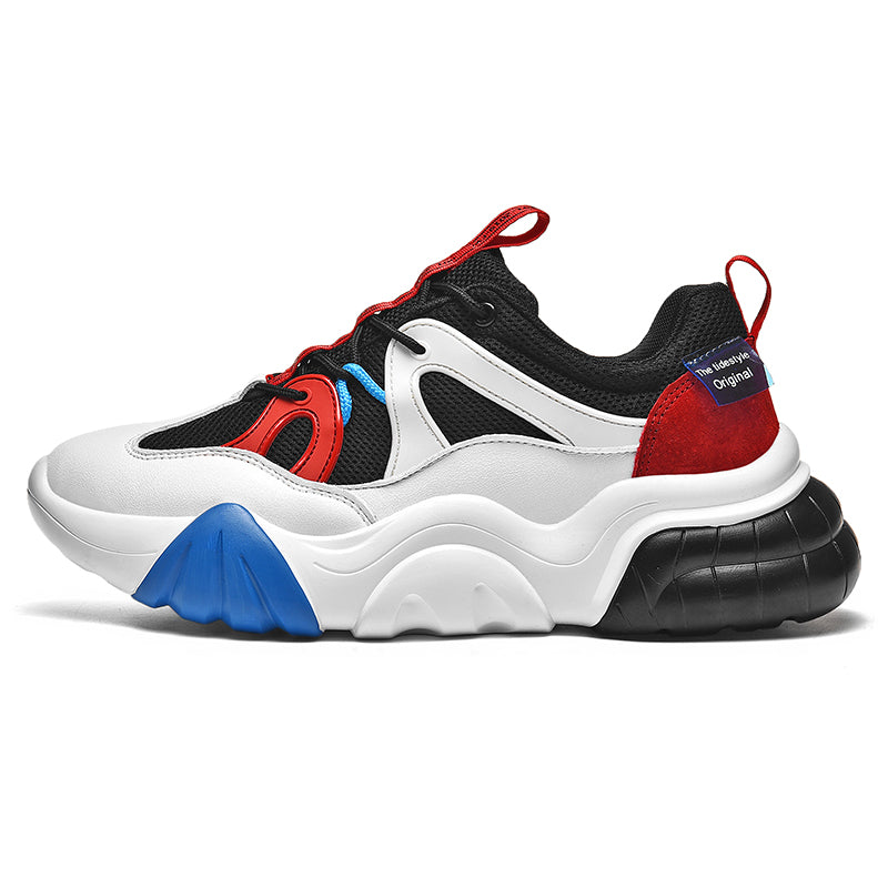 Zapatillas de deporte de moda para hombres de colores mezclados de malla ligera informal