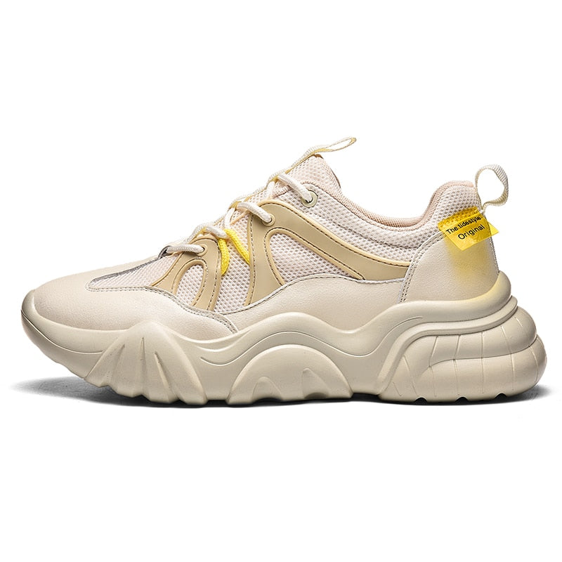 Zapatillas de deporte de moda para hombres de colores mezclados de malla ligera informal