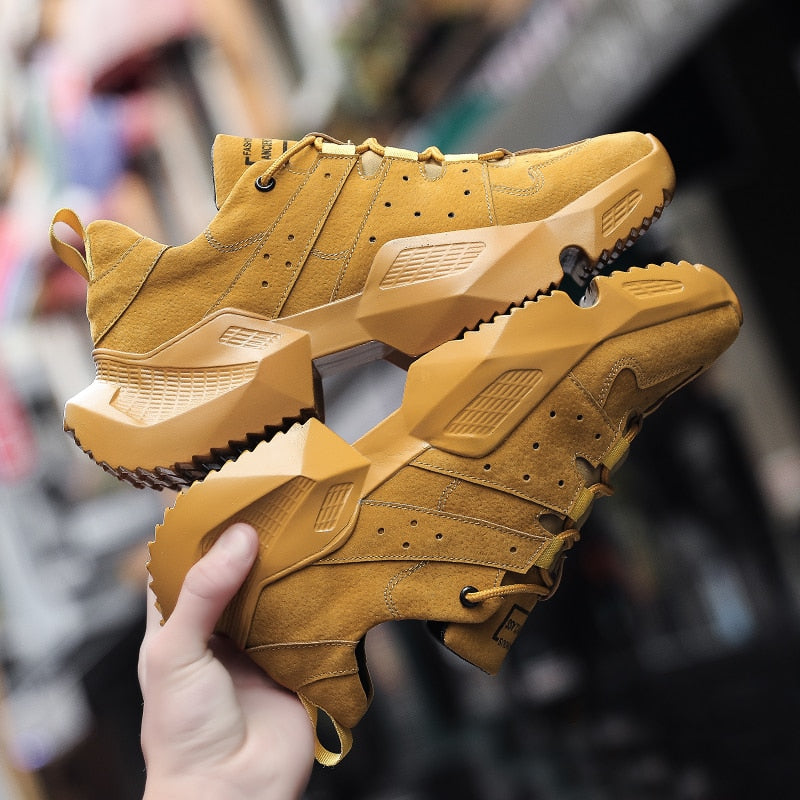 Chaussures décontractées en daim à lacets confortables pour hommes