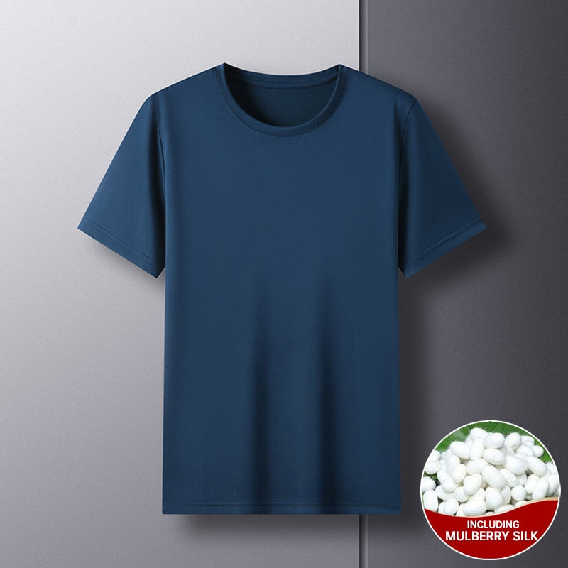 Mulberry Silk Solid O-Neck T-Shirt