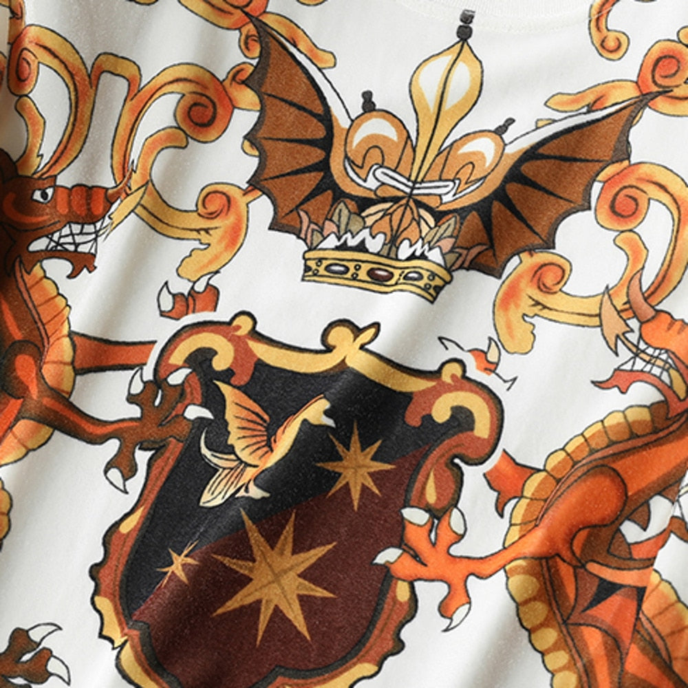 Gold Palace Printed White Sweatshirt