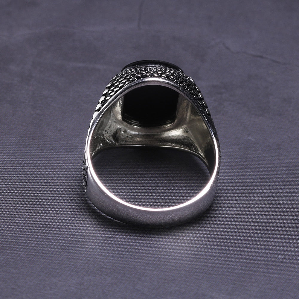 Cool Black Ring Light Sterling Silver Men Fashion Rings
