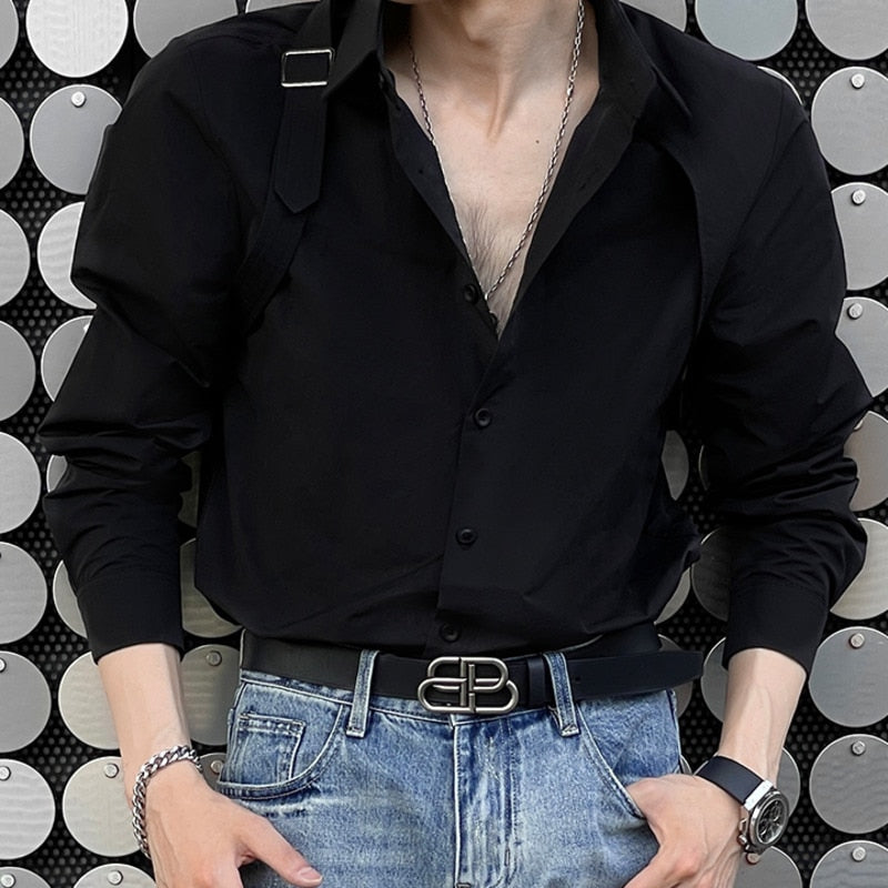 Chemise monochrome à bretelles latérales