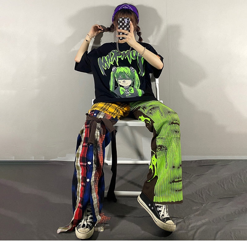 Hip Hop Harajuku Patchwork Fashion