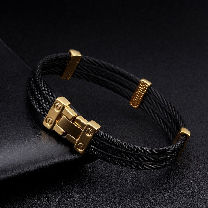 Pulsera unisex trenzada única de acero inoxidable