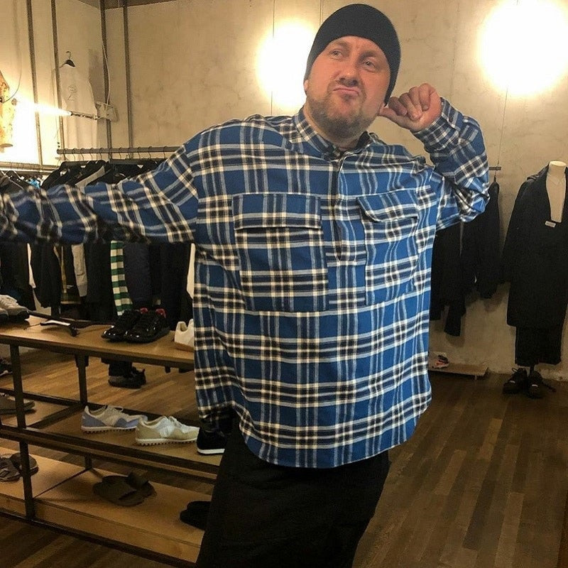 Classic Colors Tartan Chest Pockets Men Shirt