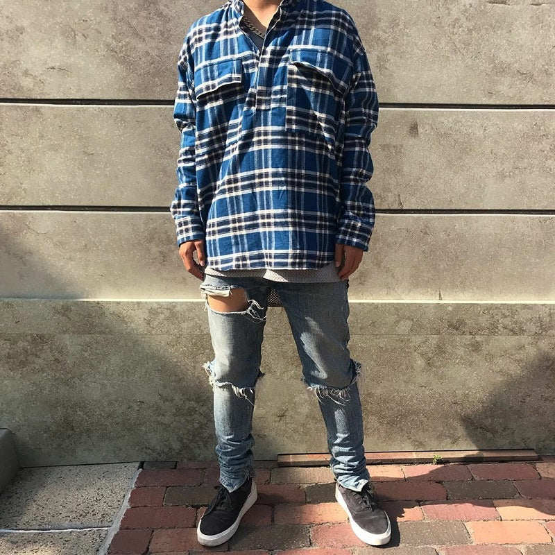 Classic Colors Tartan Chest Pockets Men Shirt