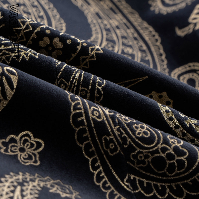 Paisley Gold Black Slim Fit Party Style Men Blazers