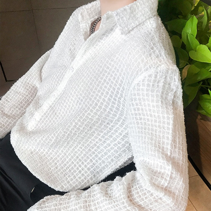 Vintage Mesh Long Sleeve Shirt