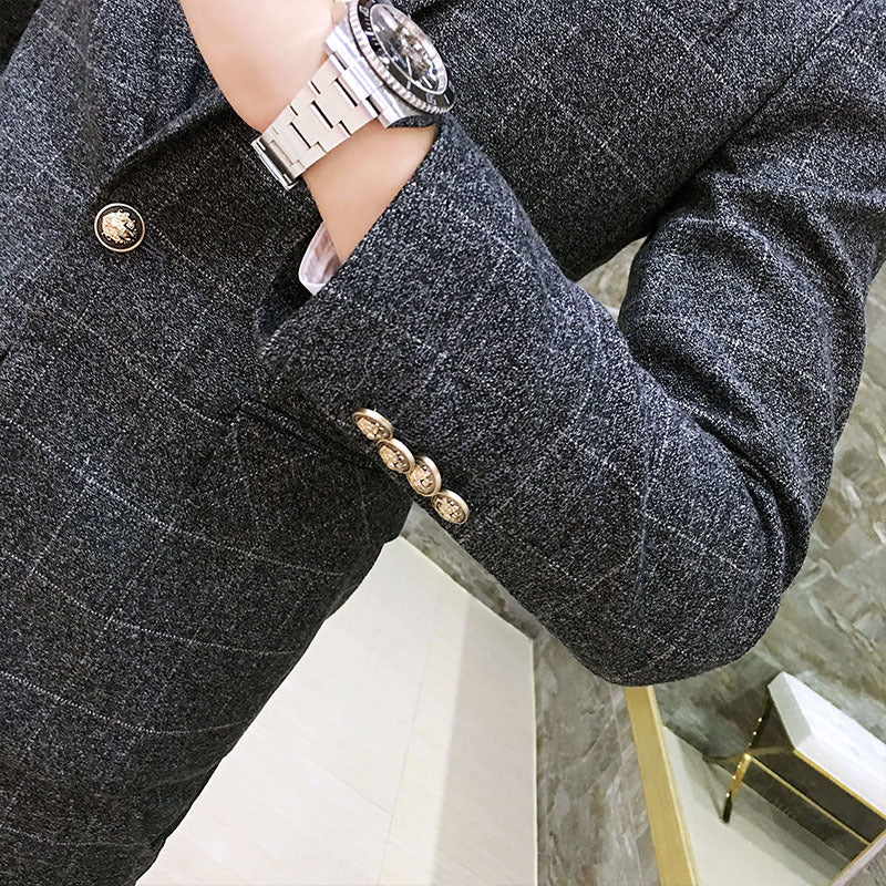 British Style Vintage Plaid Men Suits Set - FanFreakz