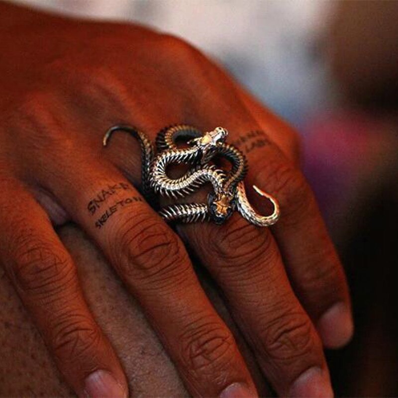 Anillos de metal estilo serpiente desmontables