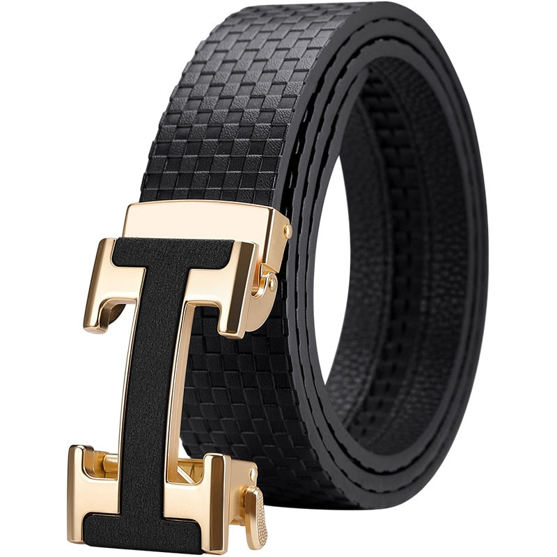 Luxury Plaid Pattern Bussiness Men Belt