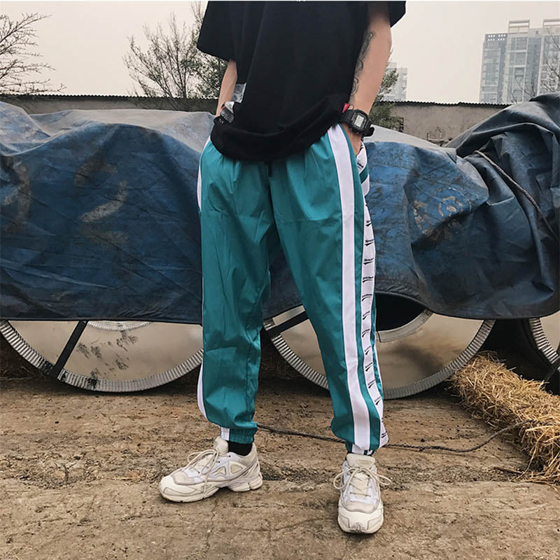 Wide Side Stripes Jogger Harajuku Style Men Casual Sweatpant