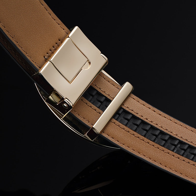 Tiger in Round Buckle Men Leather Belt