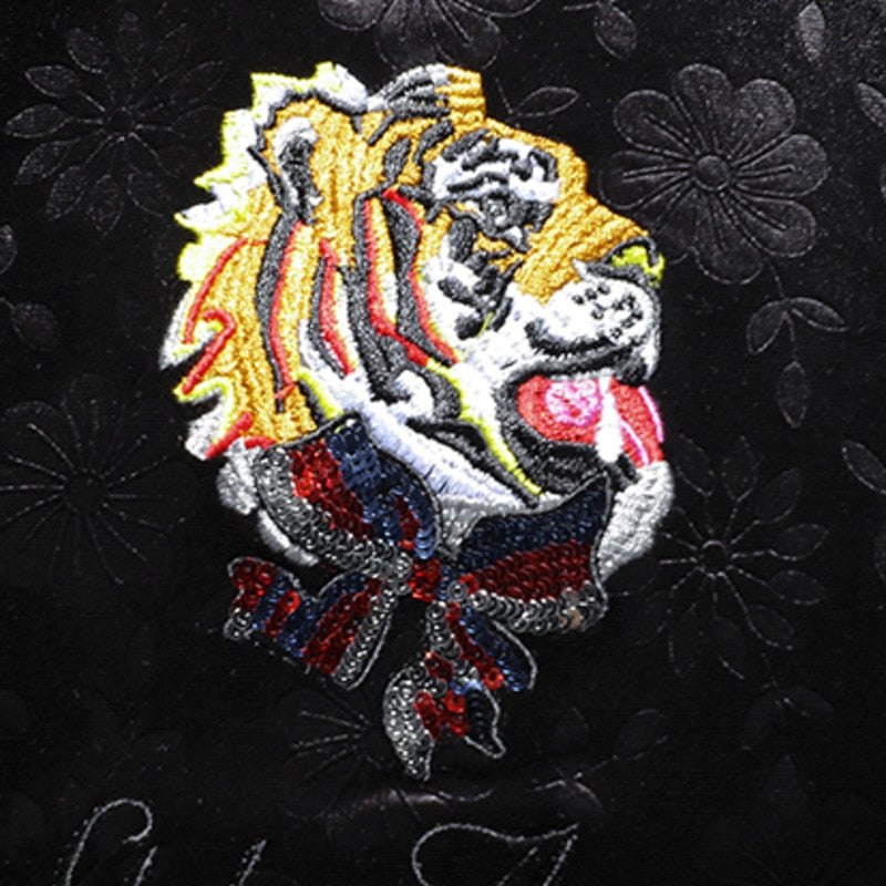 Turtleneck Black Tiger Head T-Shirt