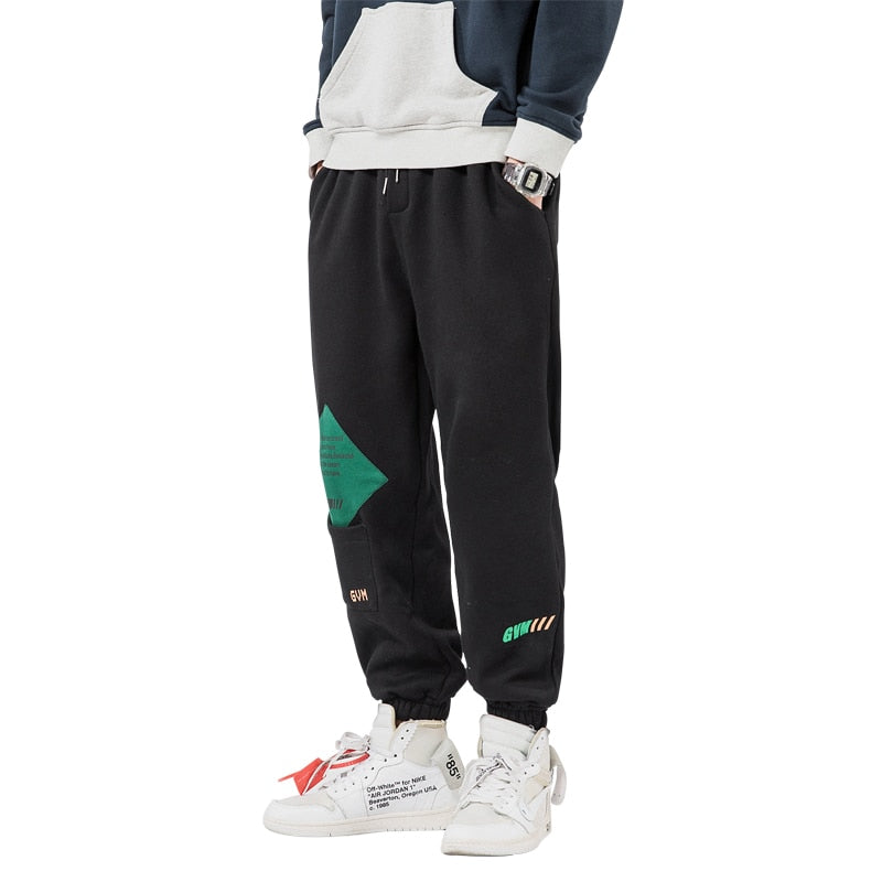 Pantalon décontracté épais pour hommes avec patch et poche avant