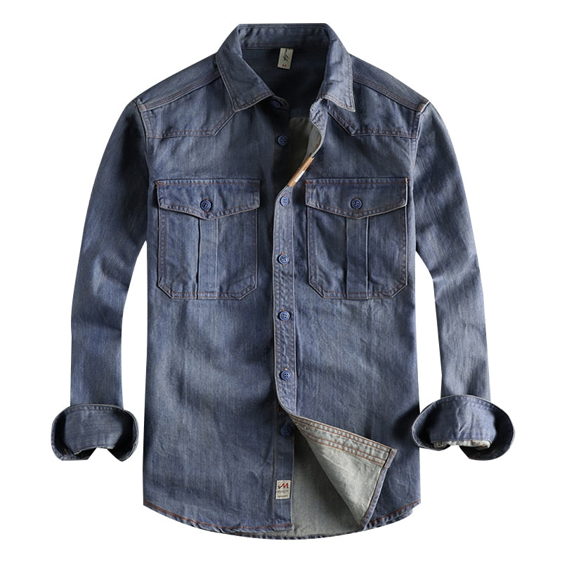Blue Jeans Cotton Single Breasted Shirt