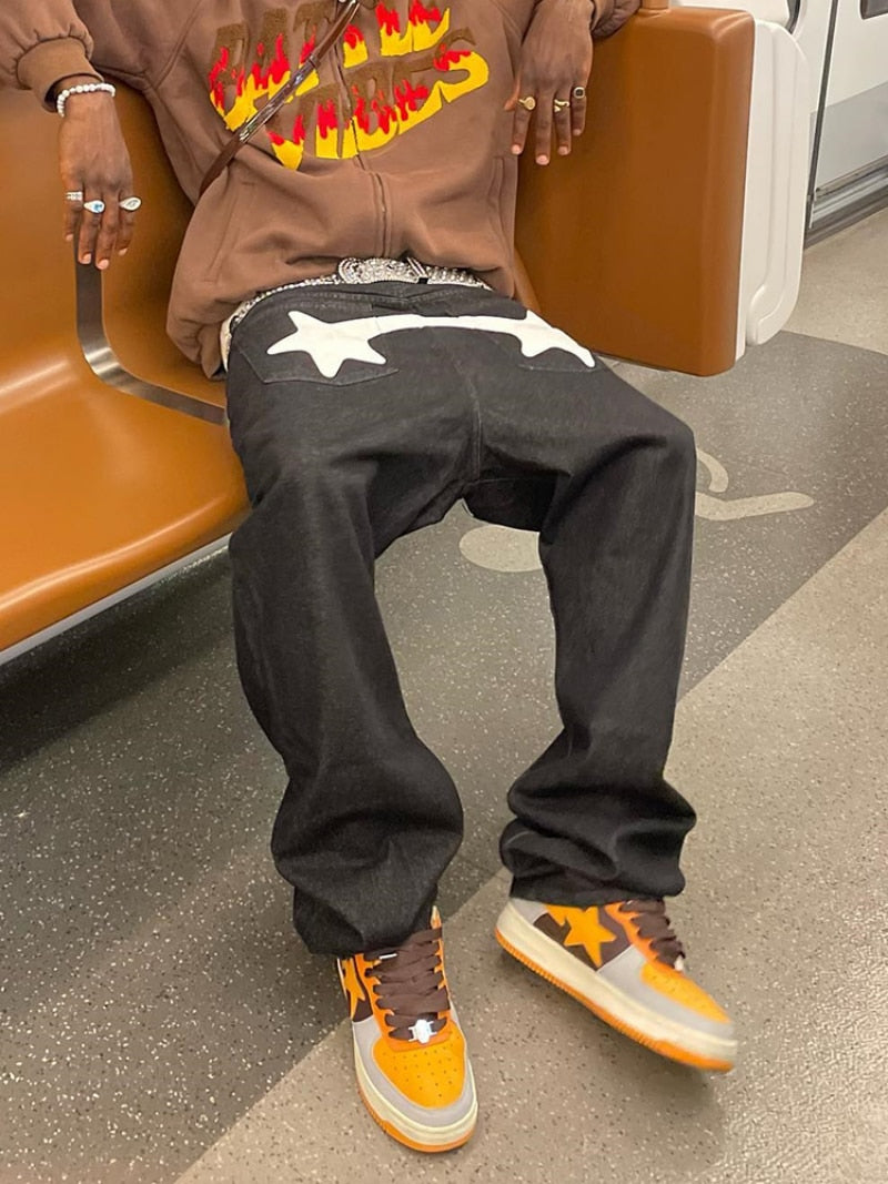 Stars Printed Denim Men Jeans