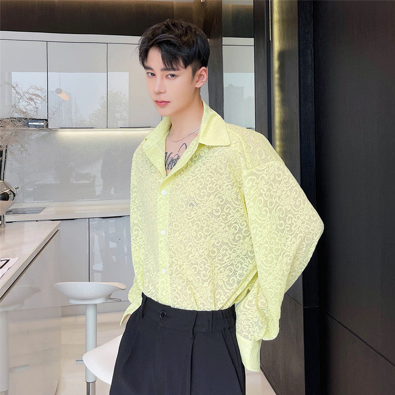 Mono Sheer Floral Royal Patterned Shirt