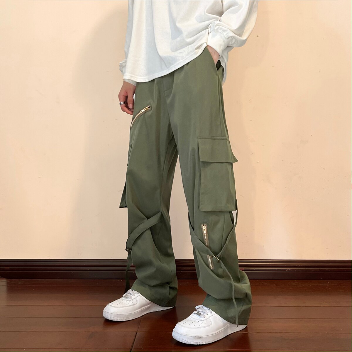 Pantalon Baggy Cargo Vert