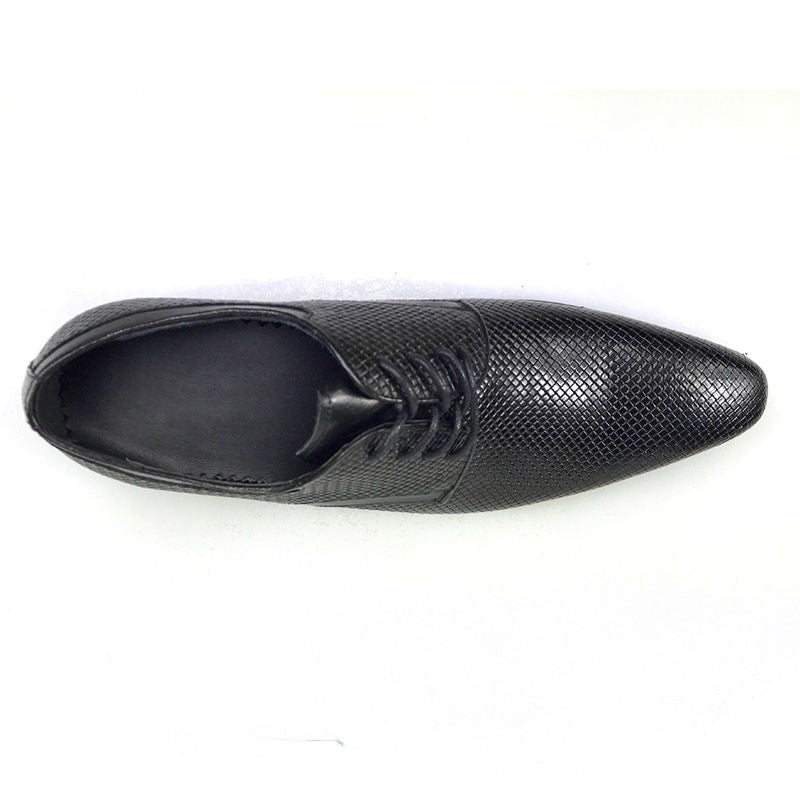 Glazed Black Wave Texture Men Business Shoes