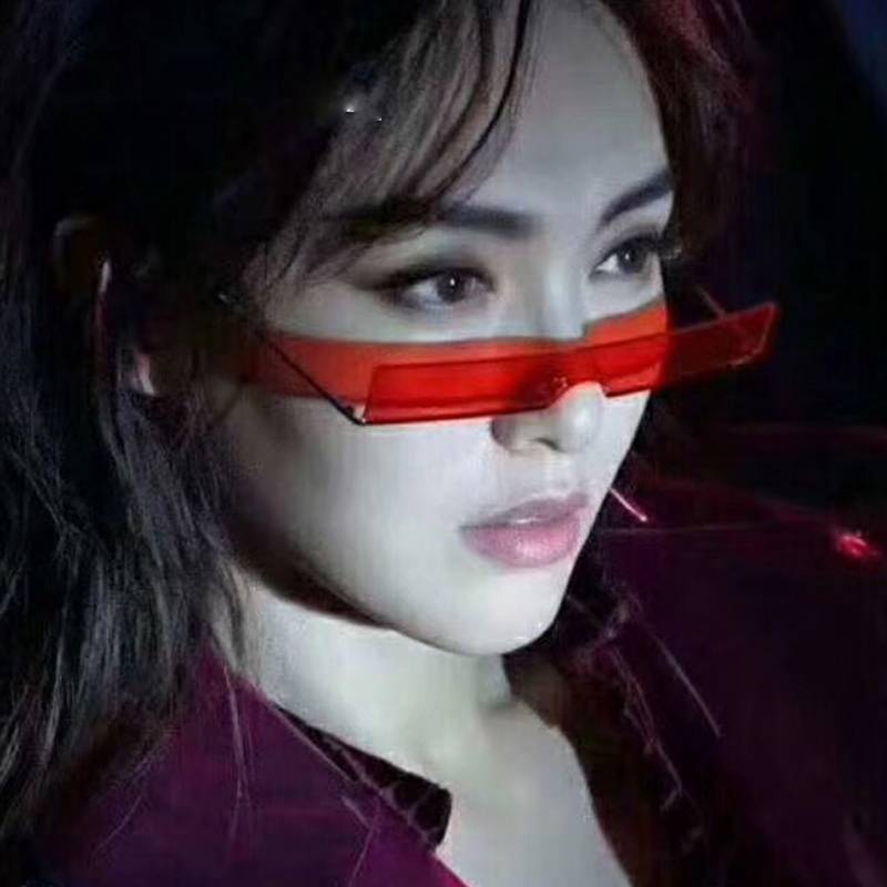 Gafas de sol rectangulares pequeñas de medio marco de moda