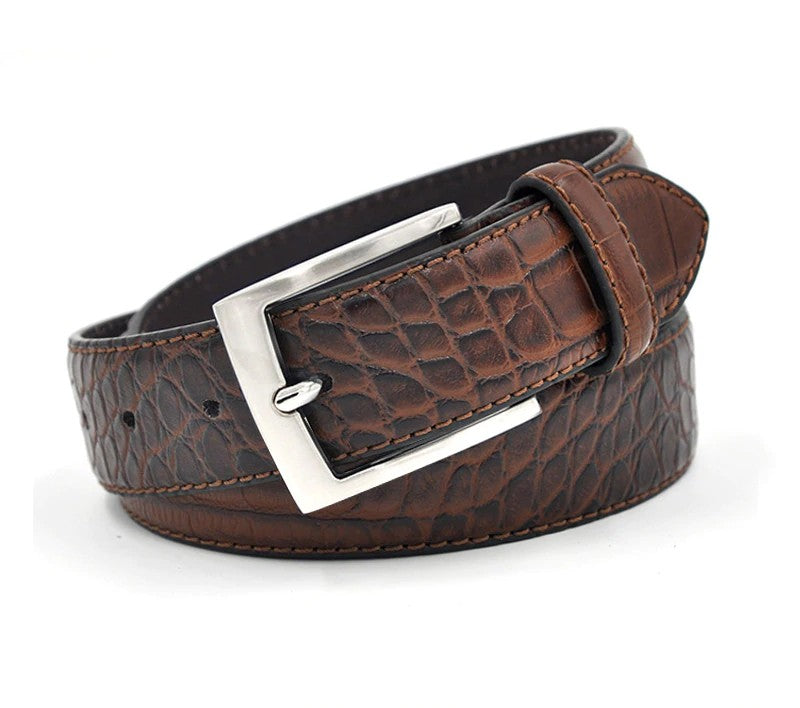 Motif Crocodile Avec Ceinture Homme En Faux Cuir Fendu