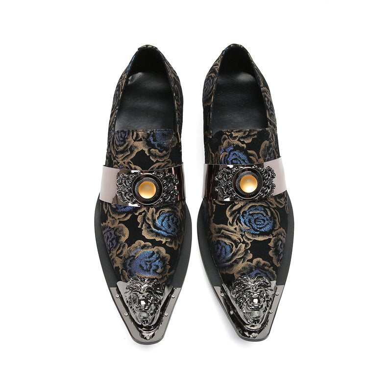 Floral Printed Pattern Appliques Slip-On Shoes