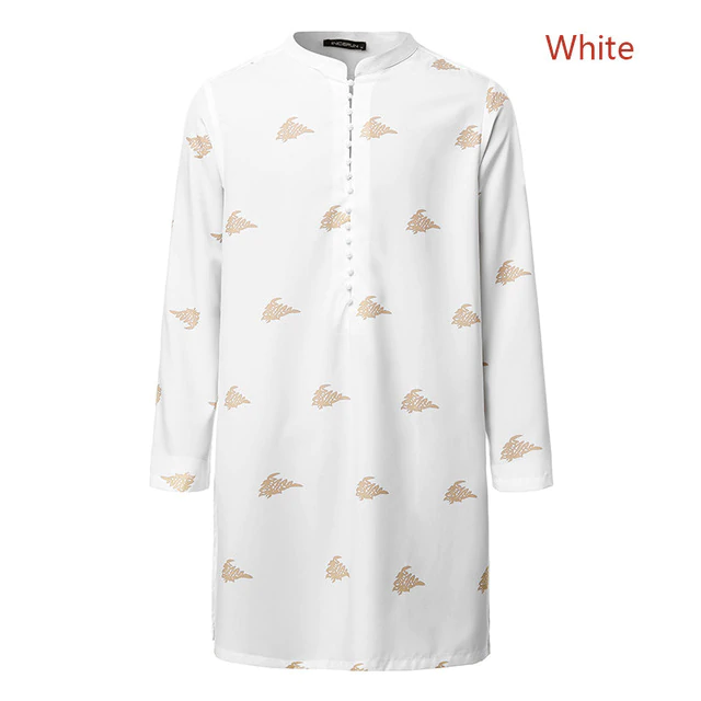 Printed Classic Tunic Cut Men Kurta Shirt