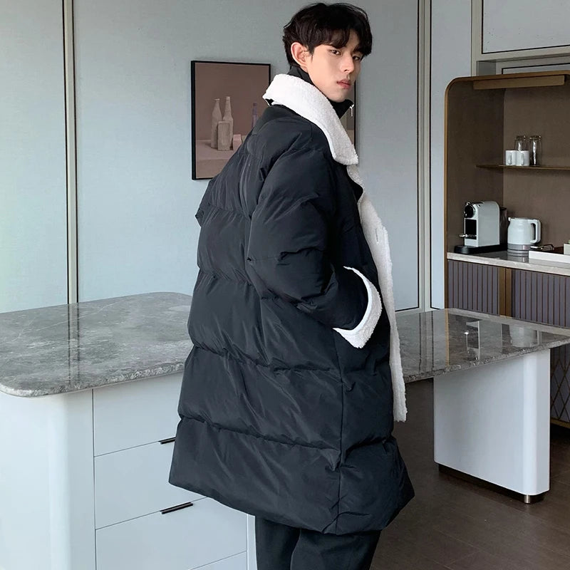 Lamb Wool Cotton Thickened Lapel Coat