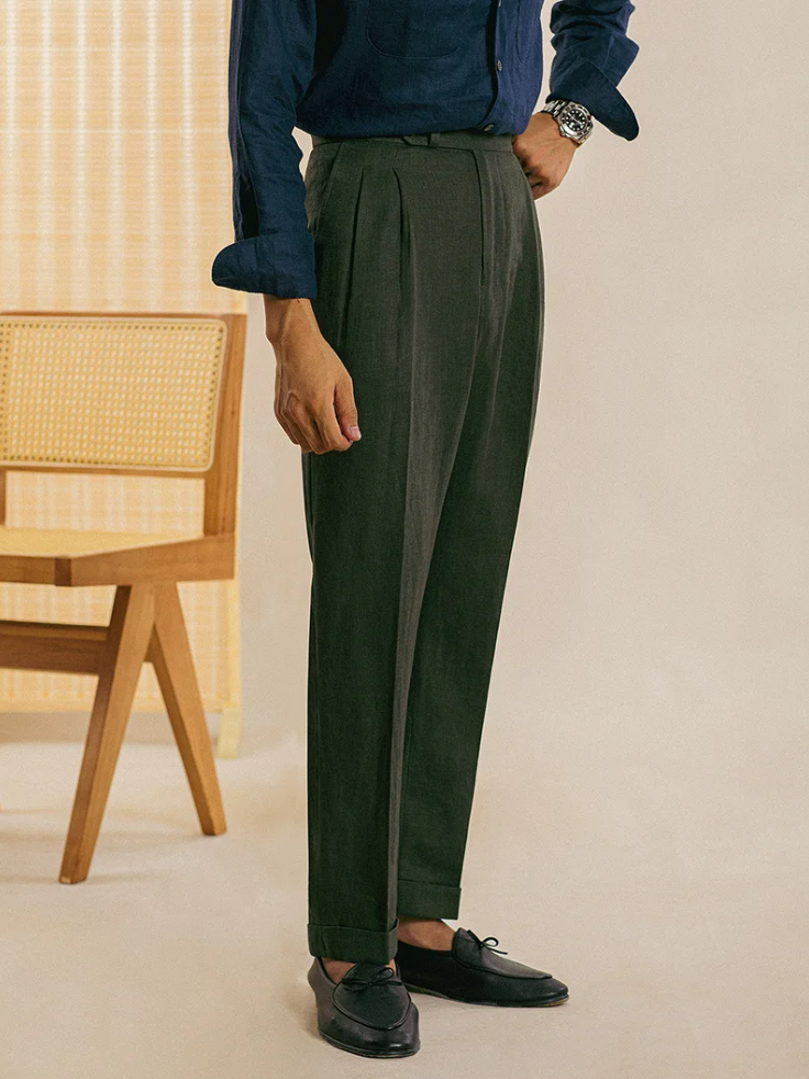 Linen Retro Casual High Waist Trousers