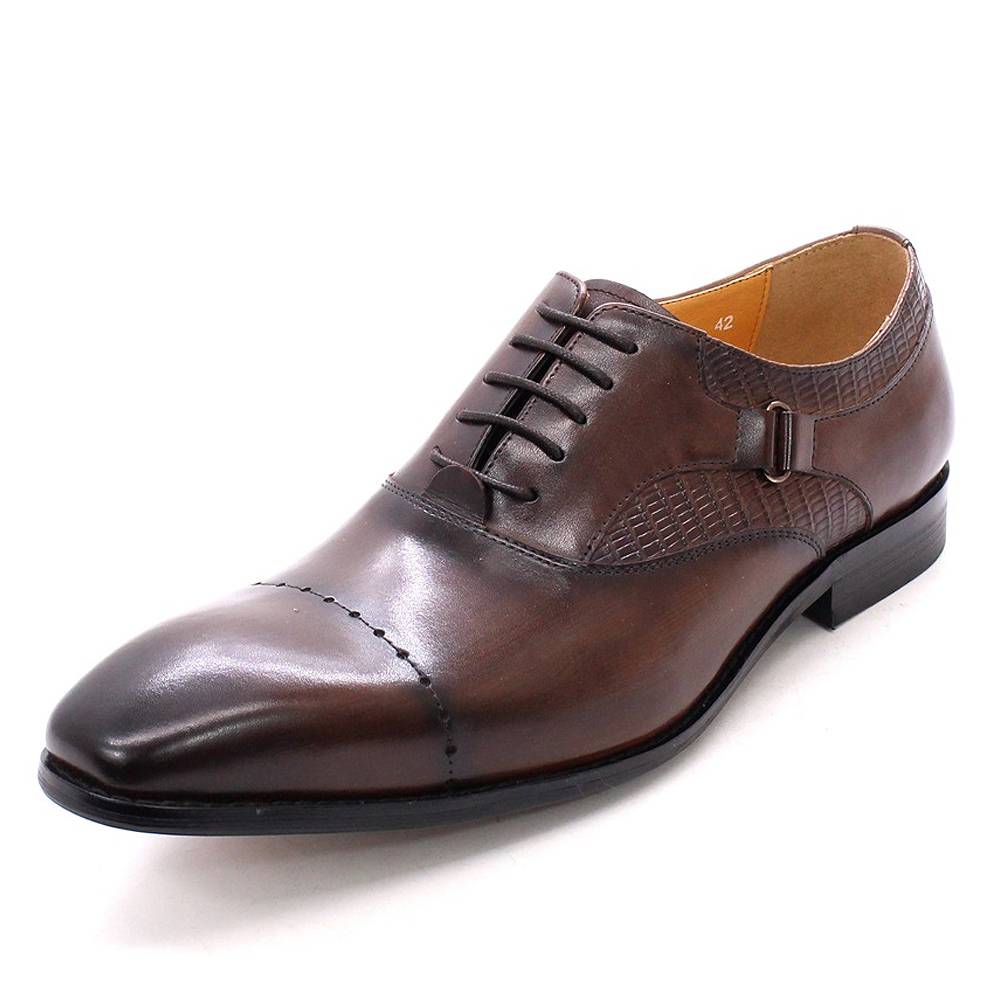 Oxfords Genuine Leather Cap Top Shoes