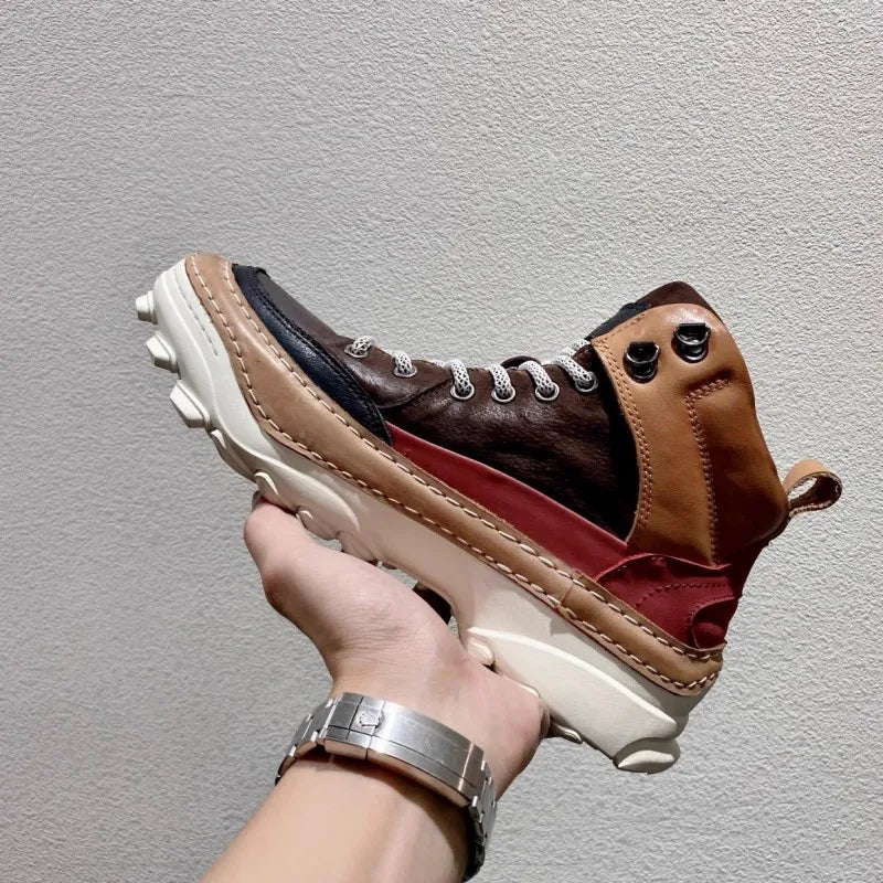 Casual Genuine Leather High Top Sneakers