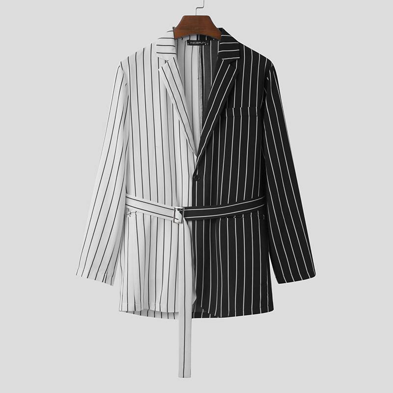 Vertical Lines Black White Fashion Blazer