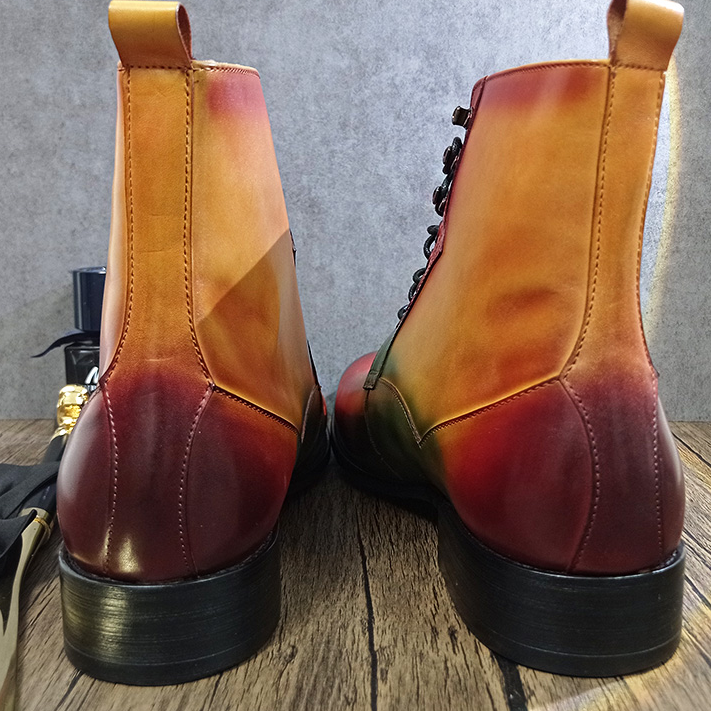 Lace Up Gradient Green Boots